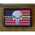 skull glow in the dark silicone patch with velcro backing garment accessory